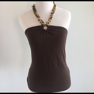 COPY - Strapless cotton top with tortoise shell n…